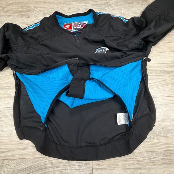 Nike NFL Pro Line Carolina Panthers Vintage 90s Windbreaker Pullover Black Sz M - Picture 7 of 10